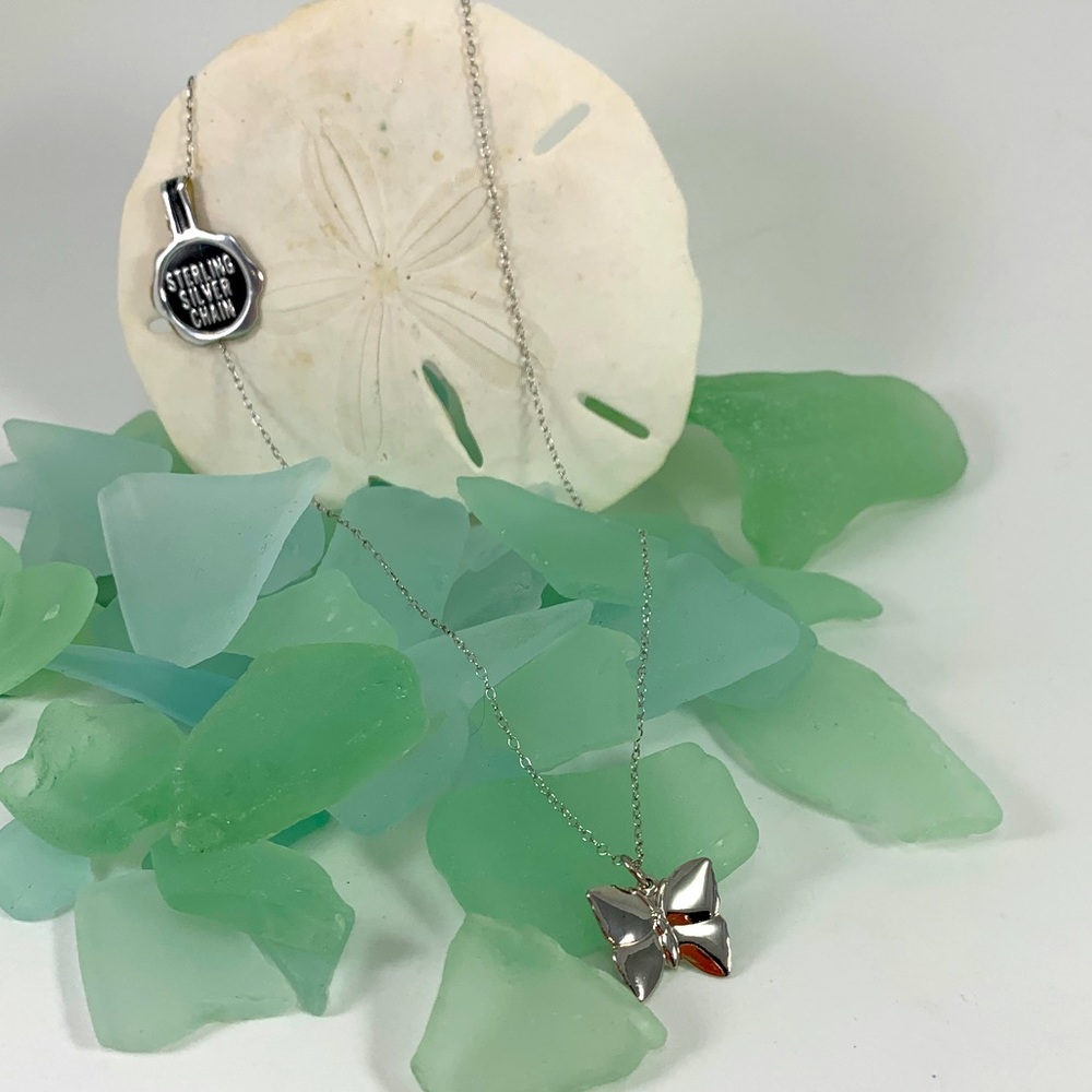Vintage Sterling Silver Butterfly Necklace